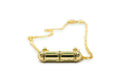 Afghani Tribal Emerald openable amulet necklace in solid gold, shown closed.