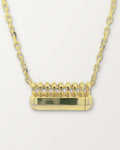Kerala Large openable amulet necklace in 14K or 18K yellow gold, shown closed.
