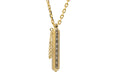 Kerala Vertical openable amulet necklace in solid gold, shown closed.